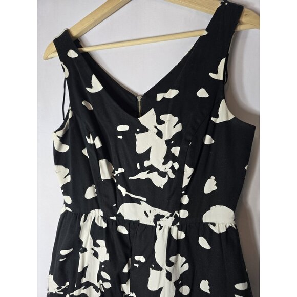 Ricki's Sleeveless Black A-Line Dress with White Abstract Floral Print- Size 4 - Picture 2 of 8